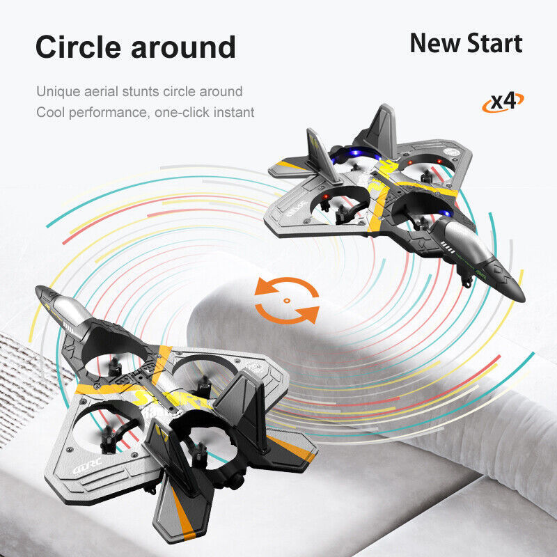 4DRC V17 Remote Control Plane 2.4Ghz Foam RC Airplanes Helicopter Quadcopter,Spinning Drone With Cool Light,Gifts For Kids Adults. - Image 8