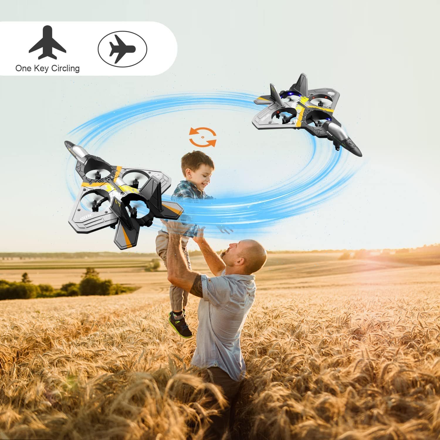 4DRC V17 Remote Control Plane 2.4Ghz Foam RC Airplanes Helicopter Quadcopter,Spinning Drone With Cool Light,Gifts For Kids Adults. - Image 2