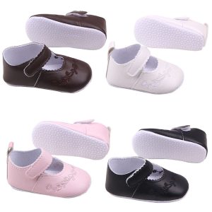 Leather Toddler Girl Crib Shoes