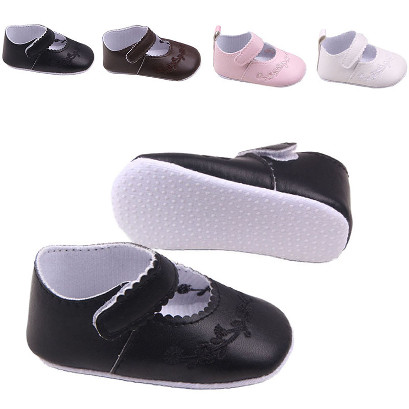 Leather Toddler Girl Crib Shoes - Image 2